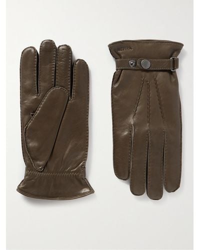 Hestra Jake Handschuhe aus Leder mit Wollfutter - Grün