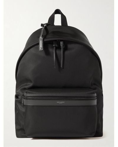 Saint Laurent Leather-trimmed Shell Backpack - Black