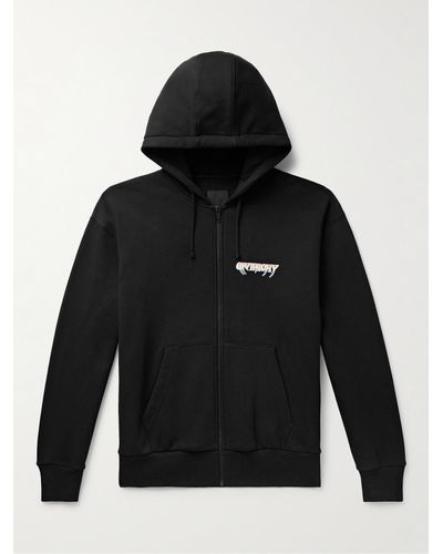 Givenchy World Tour Kapuzenjacke aus Baumwoll-Jersey mit Logoprint und Reißverschluss - Schwarz