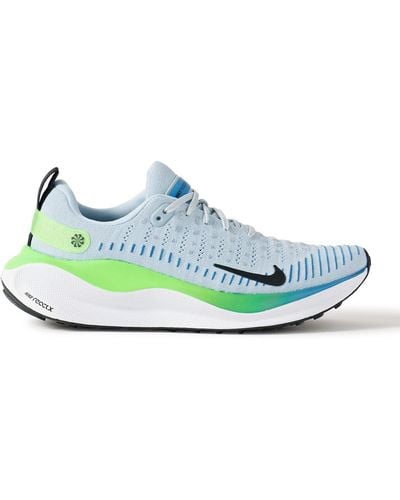 Nike React Infinity Run 4 Rubber-trimmed Flyknit Sneakers - Green
