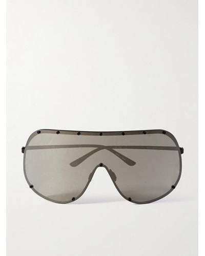 Rick Owens Shield Aviator-style Stainless Steel Sunglasses - Grey