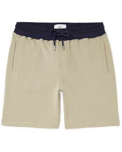 MR P. Straight-leg Colour-block Cotton-jersey Drawstring Shorts - Blue