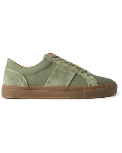 MR P. Larry Suede-trimmed Cotton-canvas Sneakers - Green