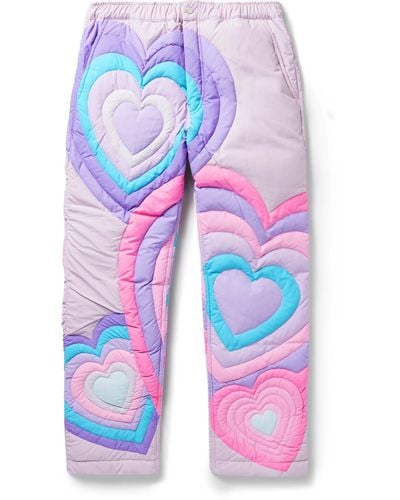 ERL Straight-leg Quilted Shell Down Pants - Purple