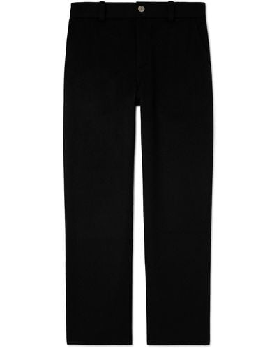 The Elder Statesman Straight-leg Wool And Cashmere-blend Pants - Black