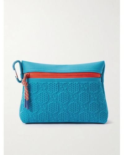 Gucci Diver Logo-embossed Shell Pouch - Blue