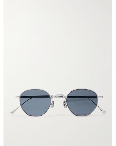 Eyevan 7285 Round-frame Titanium Sunglasses - Blue
