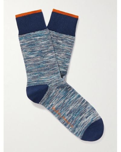 Nudie Jeans Rasmusson Organic Cotton-blend Socks - Blue