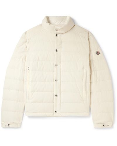 Moncler Logo-appliquéd Quilted Cotton-corduroy Jacket - Natural