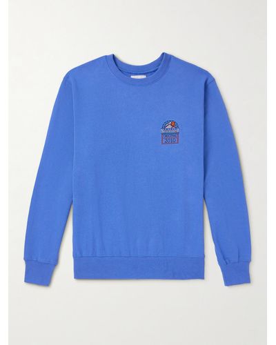 thisisneverthat Logo-embroidered Cotton-jersey Sweatshirt - Blue