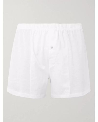 Hanro Sporty Mercerised Cotton Boxer Shorts - White
