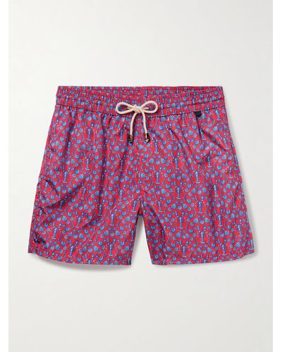 Rubinacci Straight-leg Mid-length Printed Shell Swim Shorts - Pink