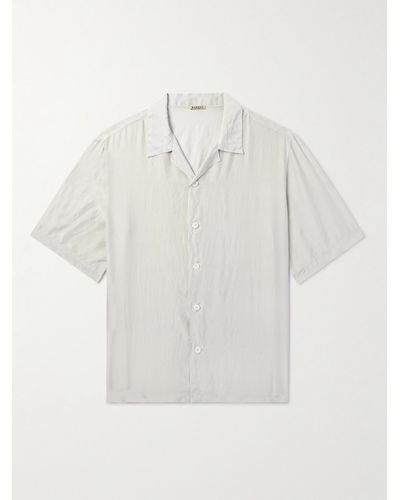 Barena Solana Camp-collar Garment-dyed Silk Shirt - White