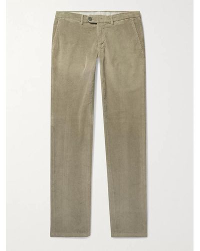 Canali Slim-fit Stretch Cotton And Modal-blend Corduroy Pants - Brown
