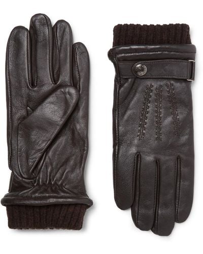 Dents Henley Touchscreen Leather Gloves - Black