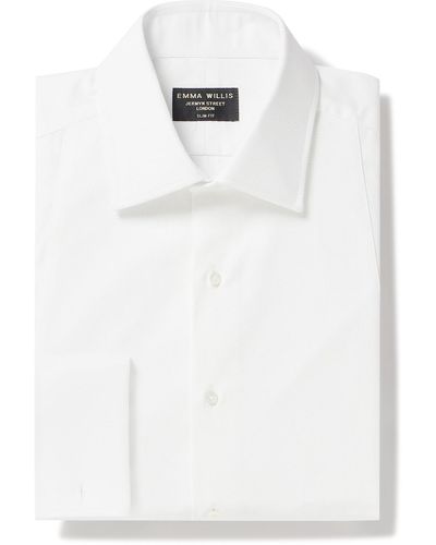 Emma Willis Marcella Slim-fit Bib-front Cotton-piqué Shirt - White