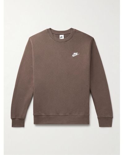 Nike NSW Club Sweatshirt aus Jersey aus einer Baumwollmischung mit Logostickerei - Braun