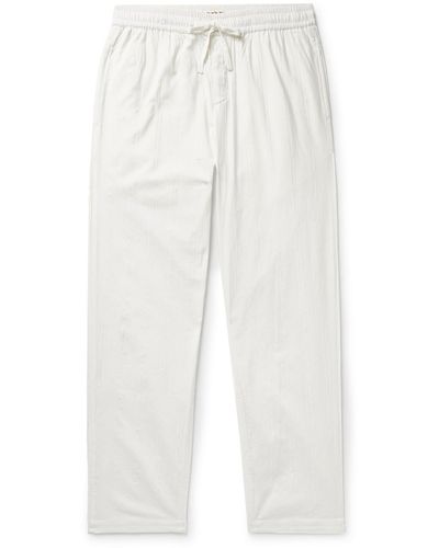 SMR Days Malibu Straight-leg Striped Organic Cotton Drawstring Pants - White