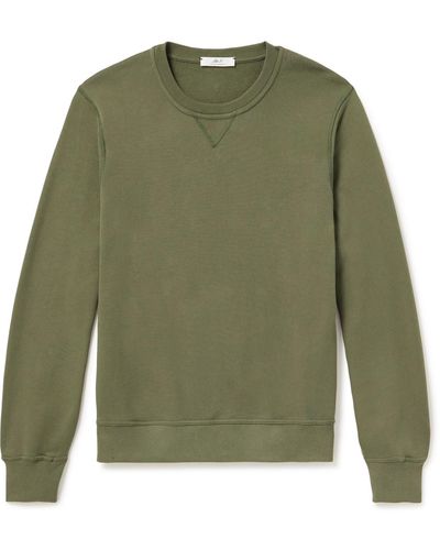 MR P. Garment-dyed Cotton-jersey Sweatshirt - Green