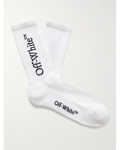 Off-White c/o Virgil Abloh Bookish Socken mit Logo-Intarsie - Weiß