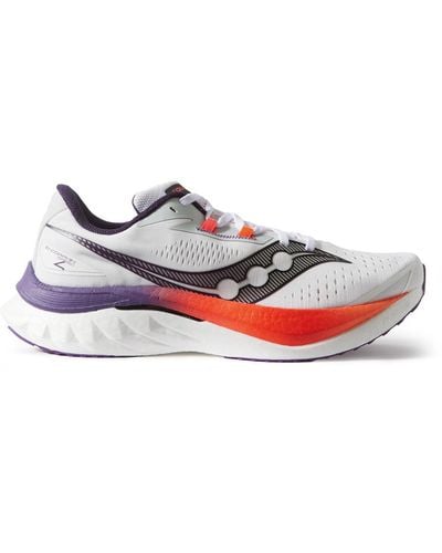 Saucony Endorphin Speed 4 Rubber-trimmed Mesh Running Sneakers - White