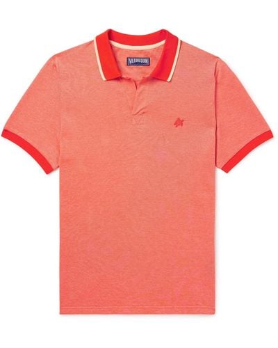 Vilebrequin Logo-embroidered Cotton-jersey Polo Shirt - Pink