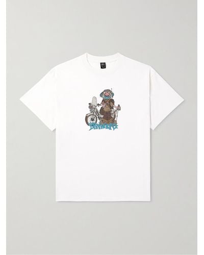 Brain Dead Moto Hiker T-Shirt aus Baumwoll-Jersey mit Print - Weiß