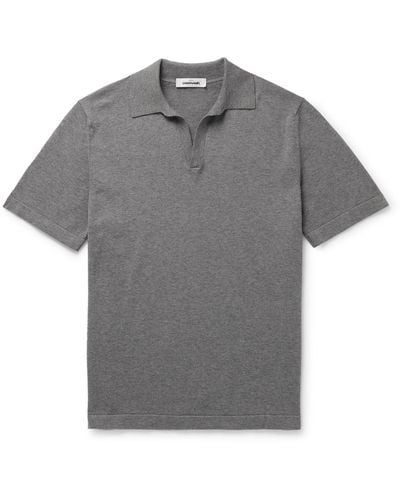 Saman Amel Cotton Polo Shirt - Gray