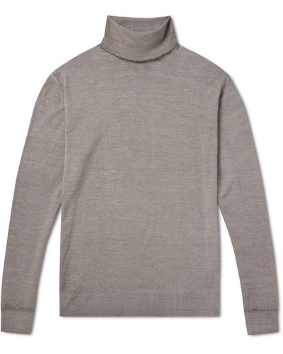 Barena Slim-fit Merino Wool Rollneck Sweater - Gray