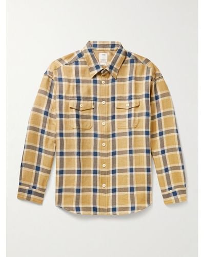Visvim Lumber Checked Linen And Wool-blend Flannel Shirt - Natural