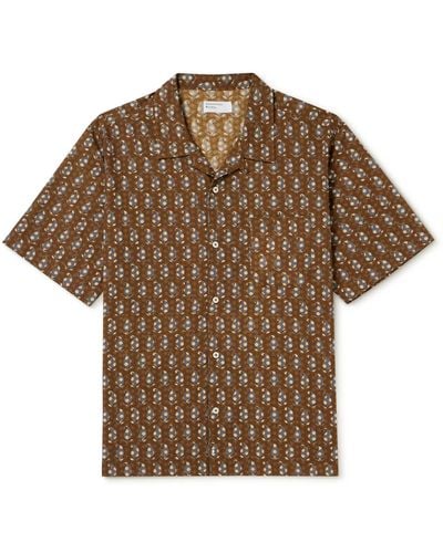 Universal Works Road Paisley-print Cotton Shirt - Brown