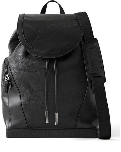 Christian Louboutin Explorafunk Rubber-trimmed Full-grain Leather Backpack - Black