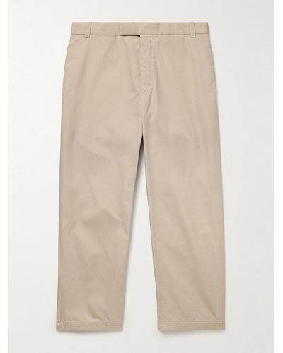 Thom Browne Straight-leg Cropped Typewriter Cloth Trousers - Natural