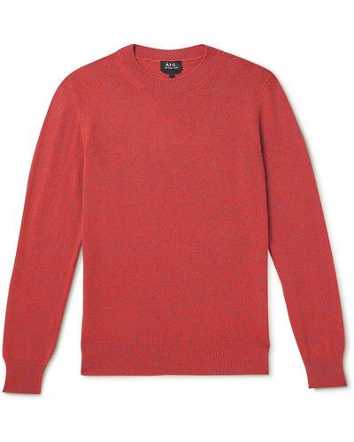 A.P.C. Benoit Wool And Cotton-blend Sweater - Orange