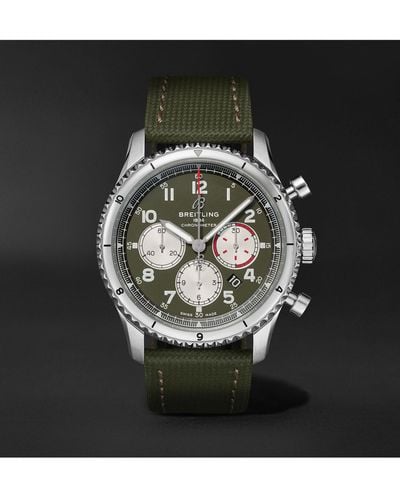 Breitling Aviator 8 B01 Curtiss Warhawk Automatic Chronograph 43mm Stainless Steel And Canvas Watch - Green