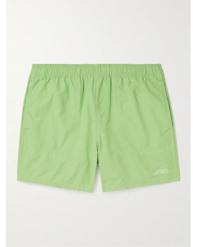 Saturdays NYC Talley Straight-leg Mid-length Embroidered Swim Shorts - Green