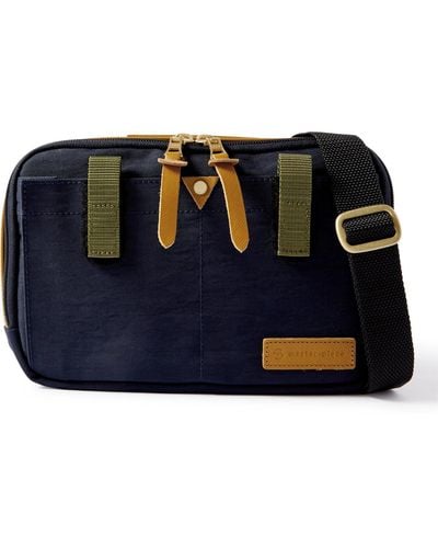 master-piece Link Small Leather-trimmed Nylon-twill Messenger Bag - Blue