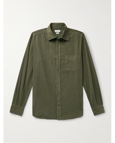 Incotex Glanshirt Cotton-corduroy Shirt - Green