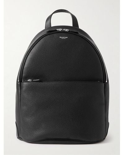 Serapian Cachemire Full-grain Leather Backpack - Black