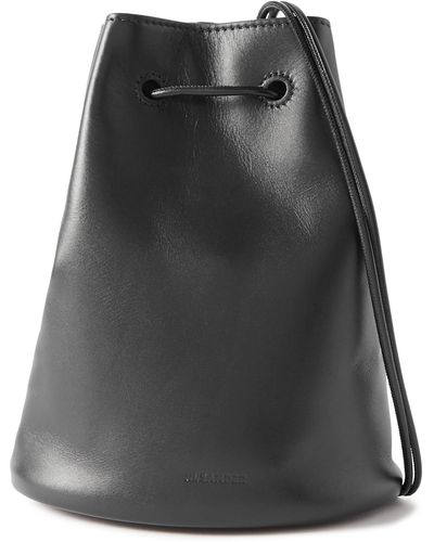 Jil Sander Leather Bucket Bag - Black