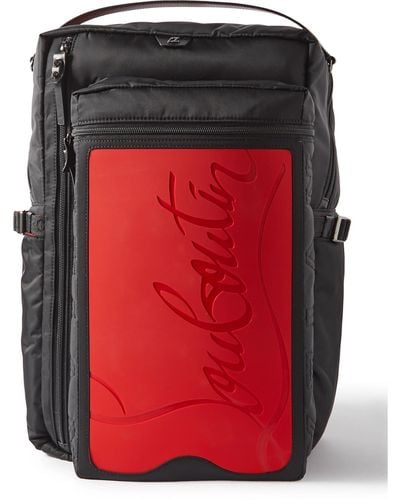 Christian Louboutin Loubideal Leather-trimmed Shell And Logo-debossed Rubber Backpack - Red