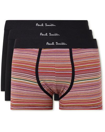 Paul Smith Three-pack Stretch Organic Cotton-jersey Boxer Briefs - Black