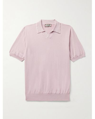 Canali Polohemd aus Baumwolle - Pink