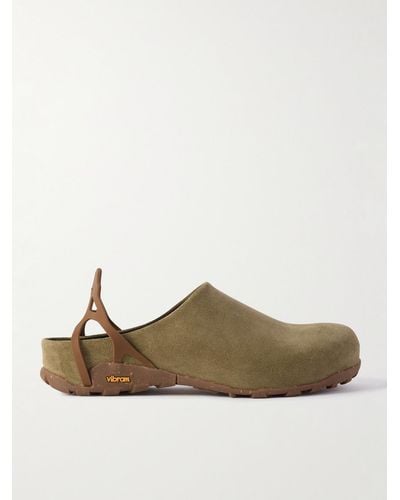 Roa Fedaia Rubber-trimmed Suede Mules - Green
