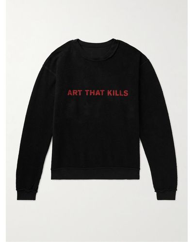 GALLERY DEPT. Art That Kills Reversible Printed Cotton-jersey Sweater - Black