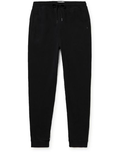 Derek Rose Devon Slim-fit Tapered Cotton-jersey Sweatpants - Black
