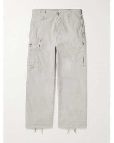 Beams Plus Wide-leg Shell Cargo Trousers - Grey