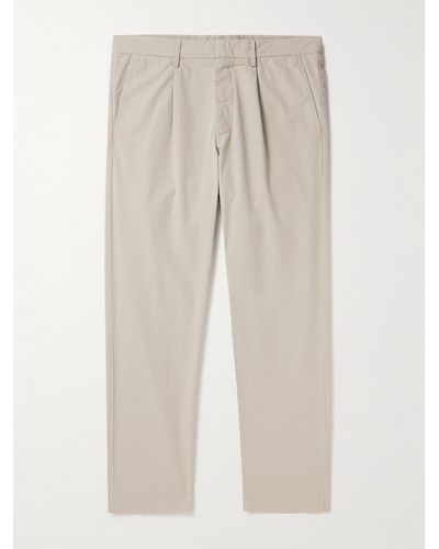 NN07 Bill 1080 Tapered Pleated Organic Cotton-blend Pants - Natural