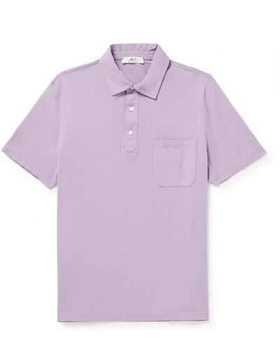 MR P. Garment-dyed Cotton-jersey Polo Shirt - Purple