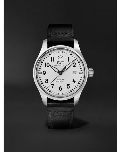 IWC Schaffhausen Pilot's Mark Xx Automatic 40mm Stainless Steel And Leather Watch - Black